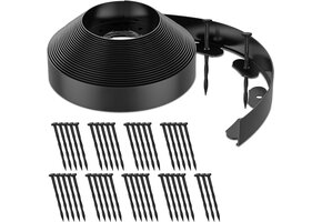 Flexibele Zwarte Tuinrand 15m met Haringen - 37% Korting!