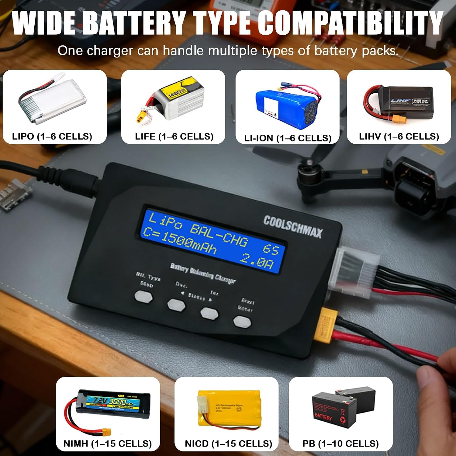 Acculader & Tester XT60 met 32% Korting - Veelzijdig & Veilig