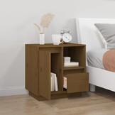 Nachtkastje Grenenhout Honingbruin 50x34x50 cm - 33% Korting