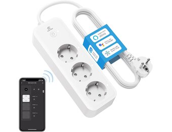 Slimme Stekkerdoos 3-voudig met WiFi & Energiebesparing - 31% Korting