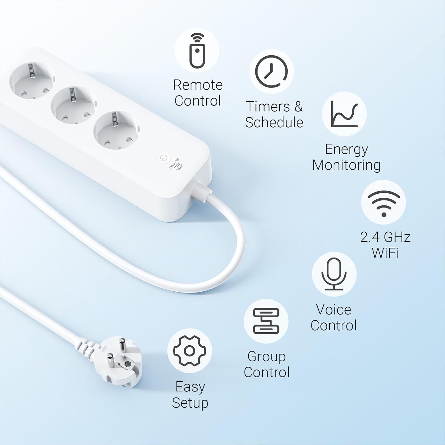 Slimme Stekkerdoos 3-voudig met WiFi & Energiebesparing - 31% Korting