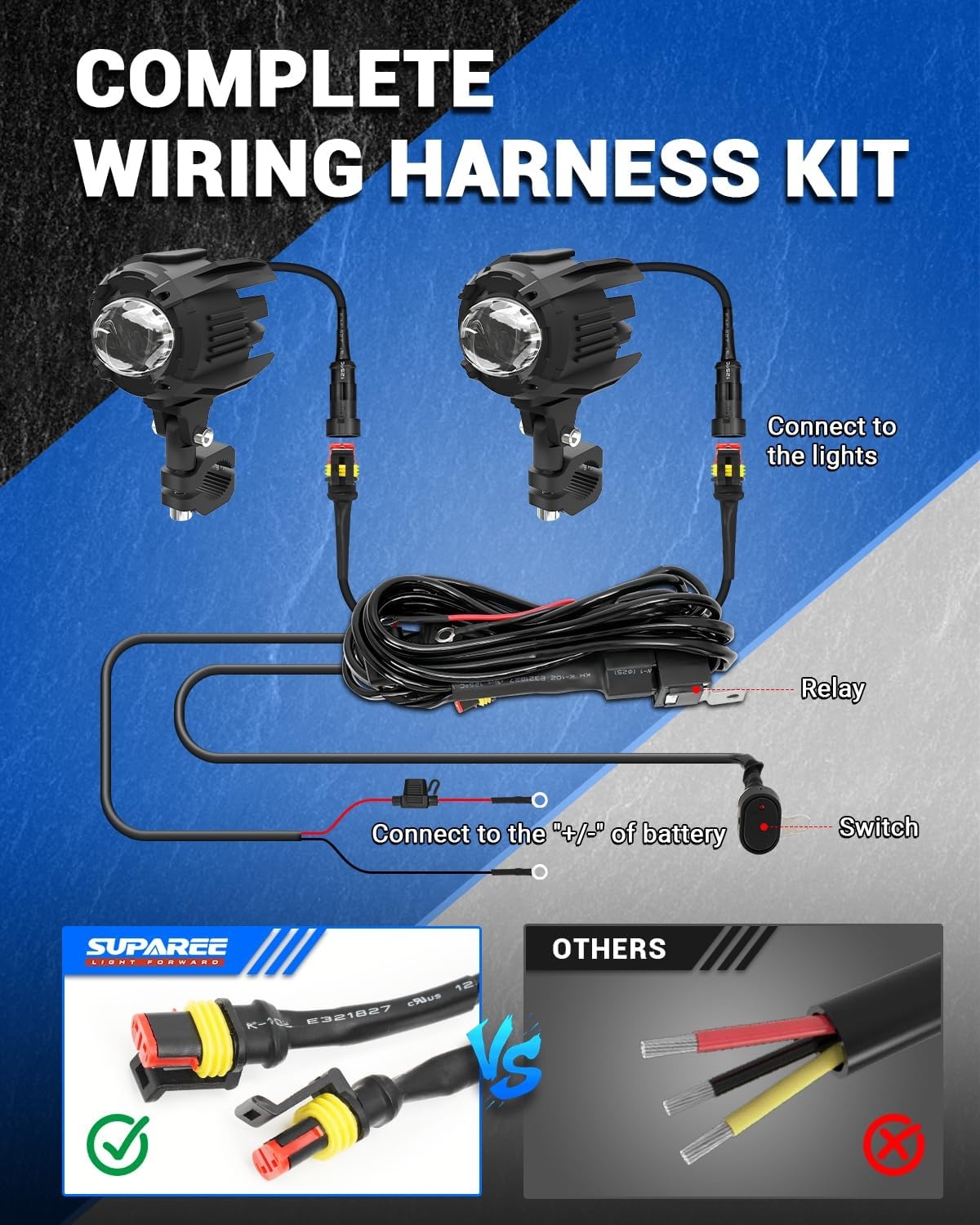 Motorfiets LED Hulplampen 9000LM Tweekleurig | 52% Korting