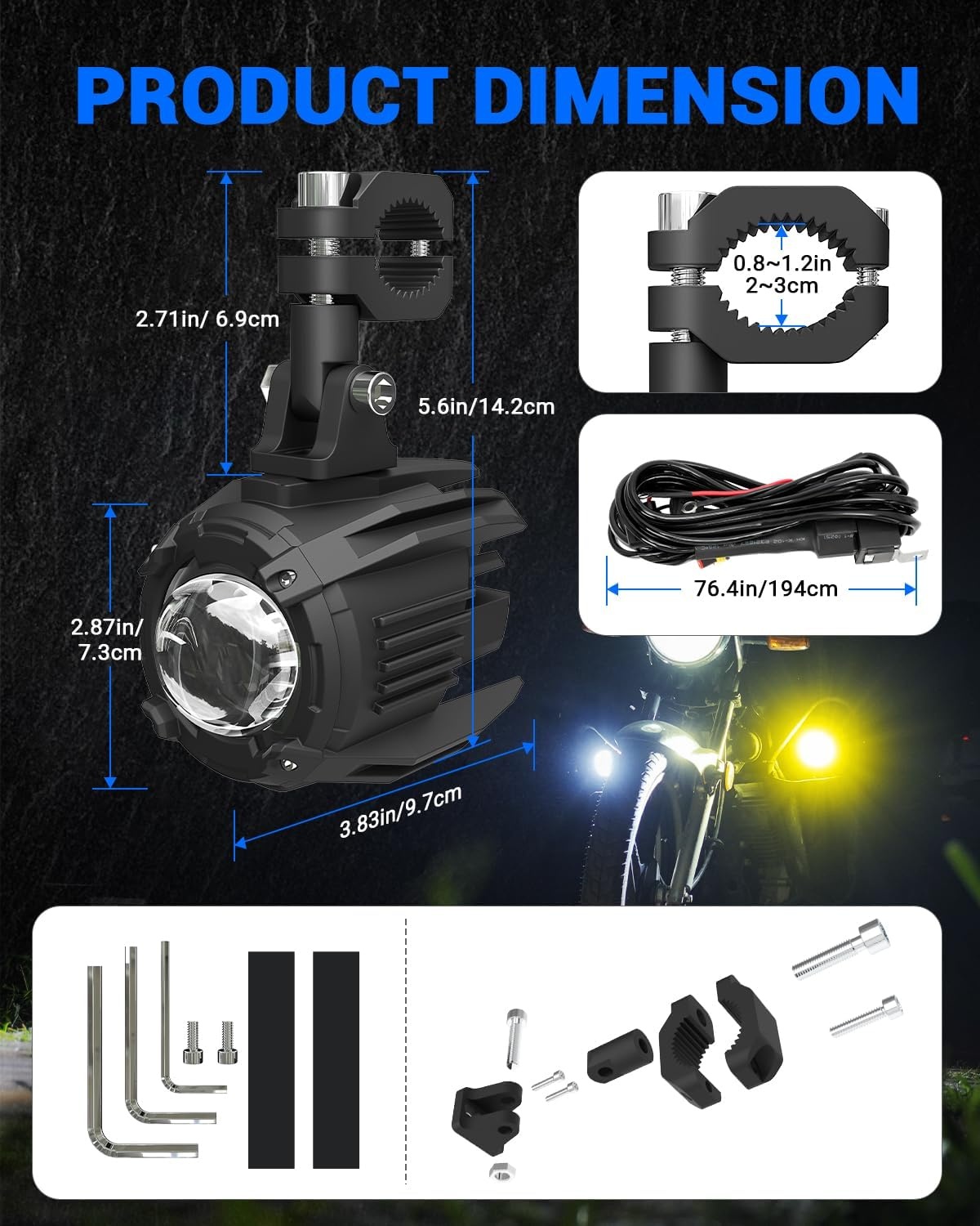 Motorfiets LED Hulplampen 9000LM Tweekleurig | 52% Korting