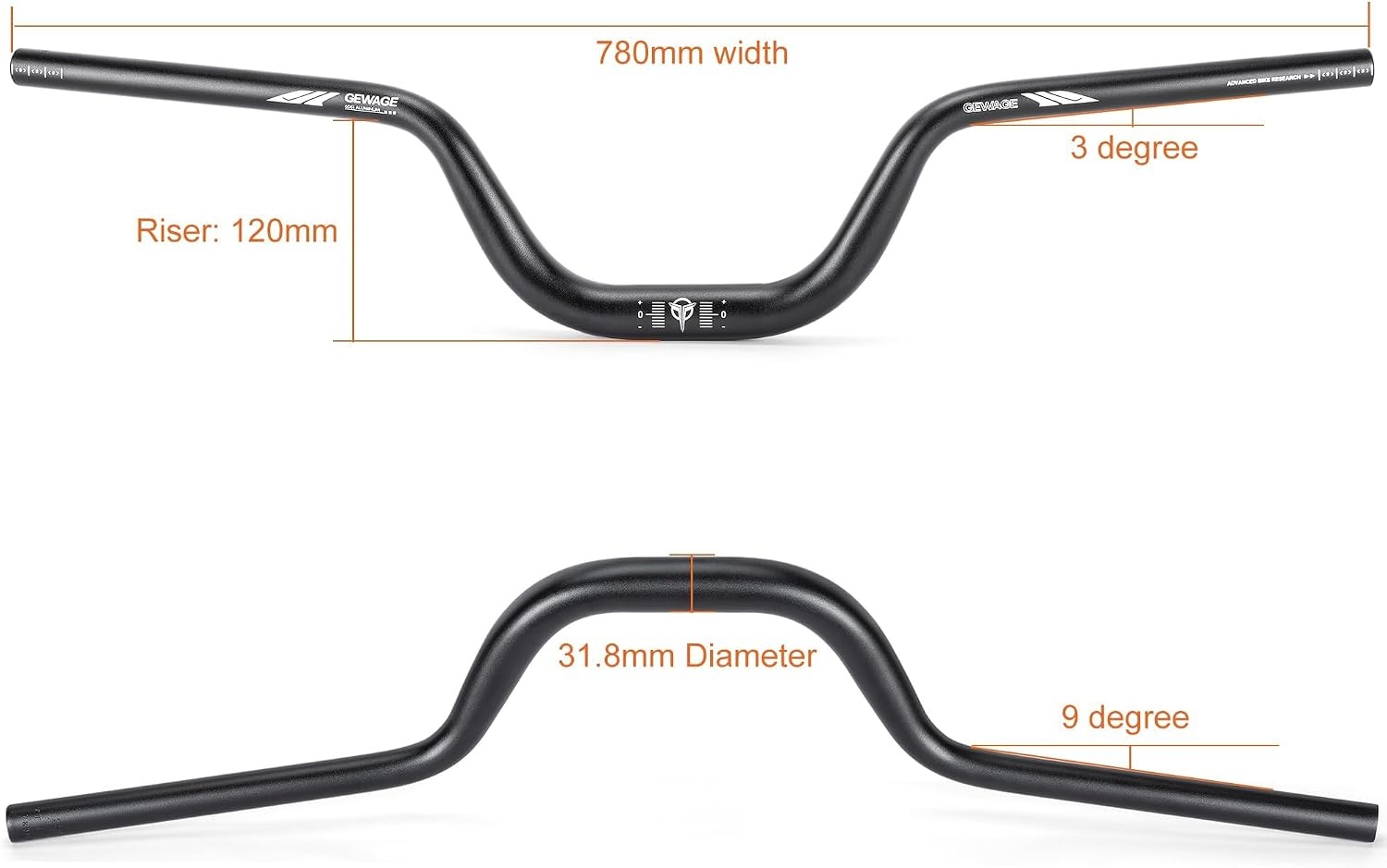 Aluminium Fietsstuur 780mm Zwart - 32% Korting