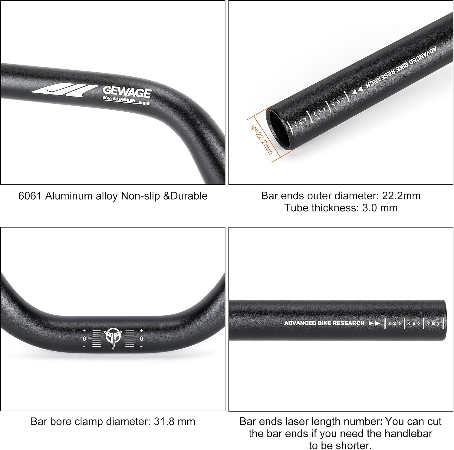 Aluminium Fietsstuur 780mm Zwart - 32% Korting