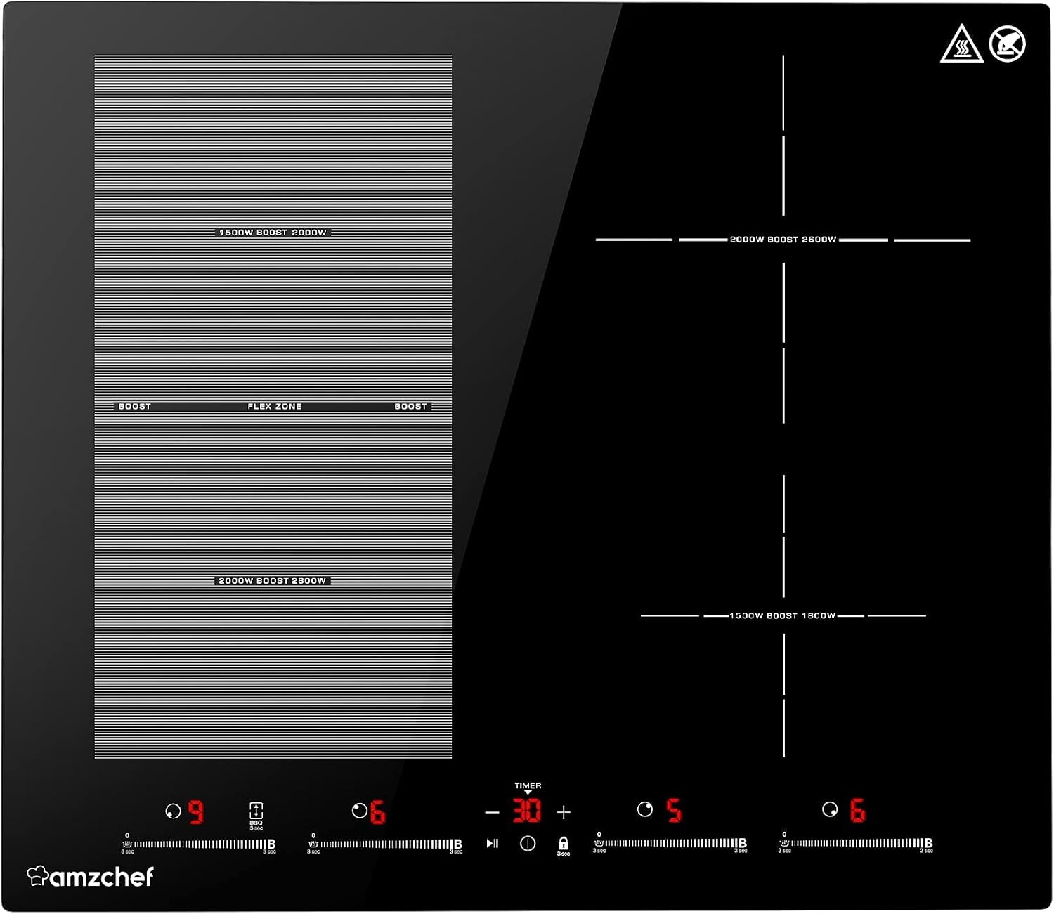 Inductiekookplaat 60 cm met Flexzones & 35% Korting