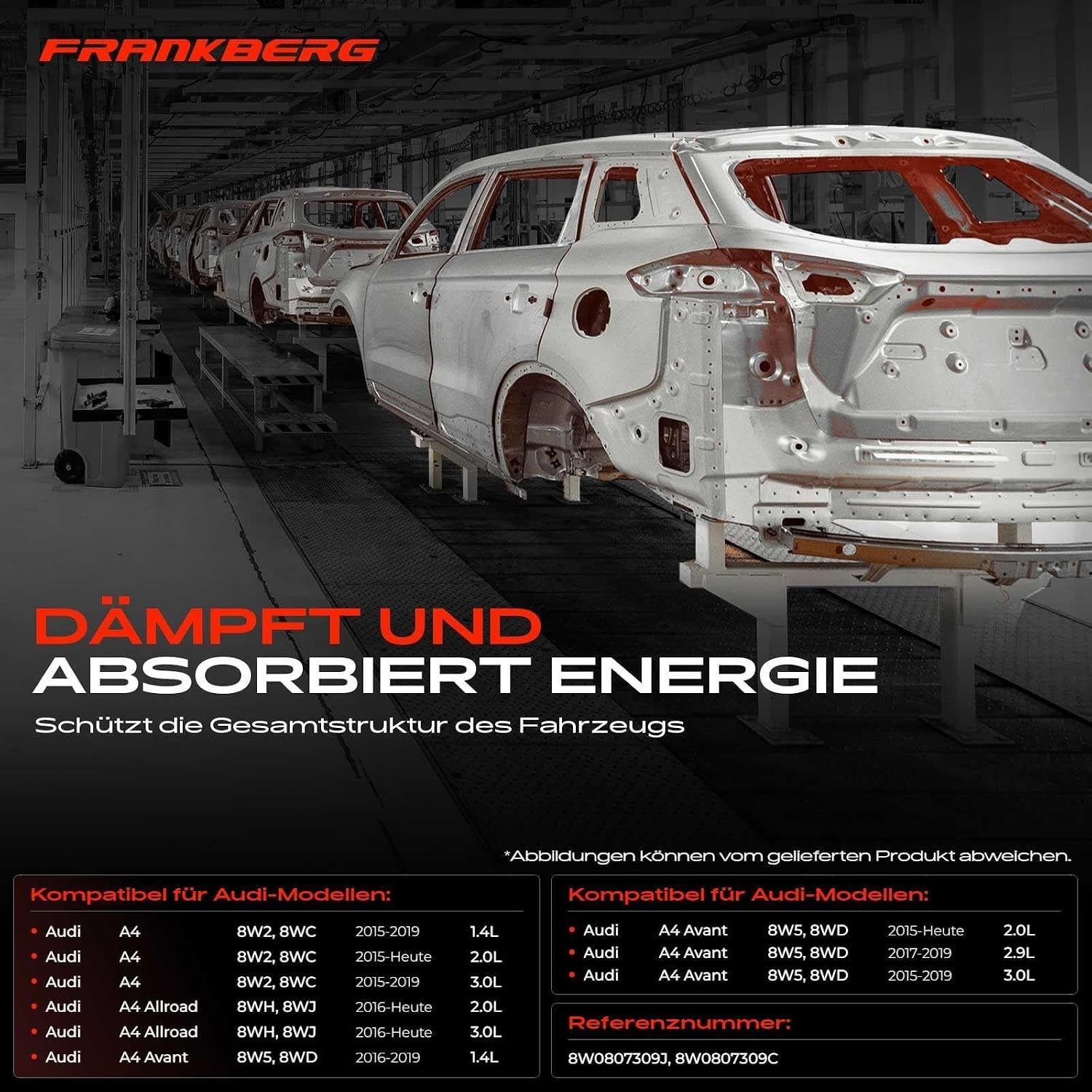 Achterste Bumpersteun Audi A4 (8W) - 35% Korting