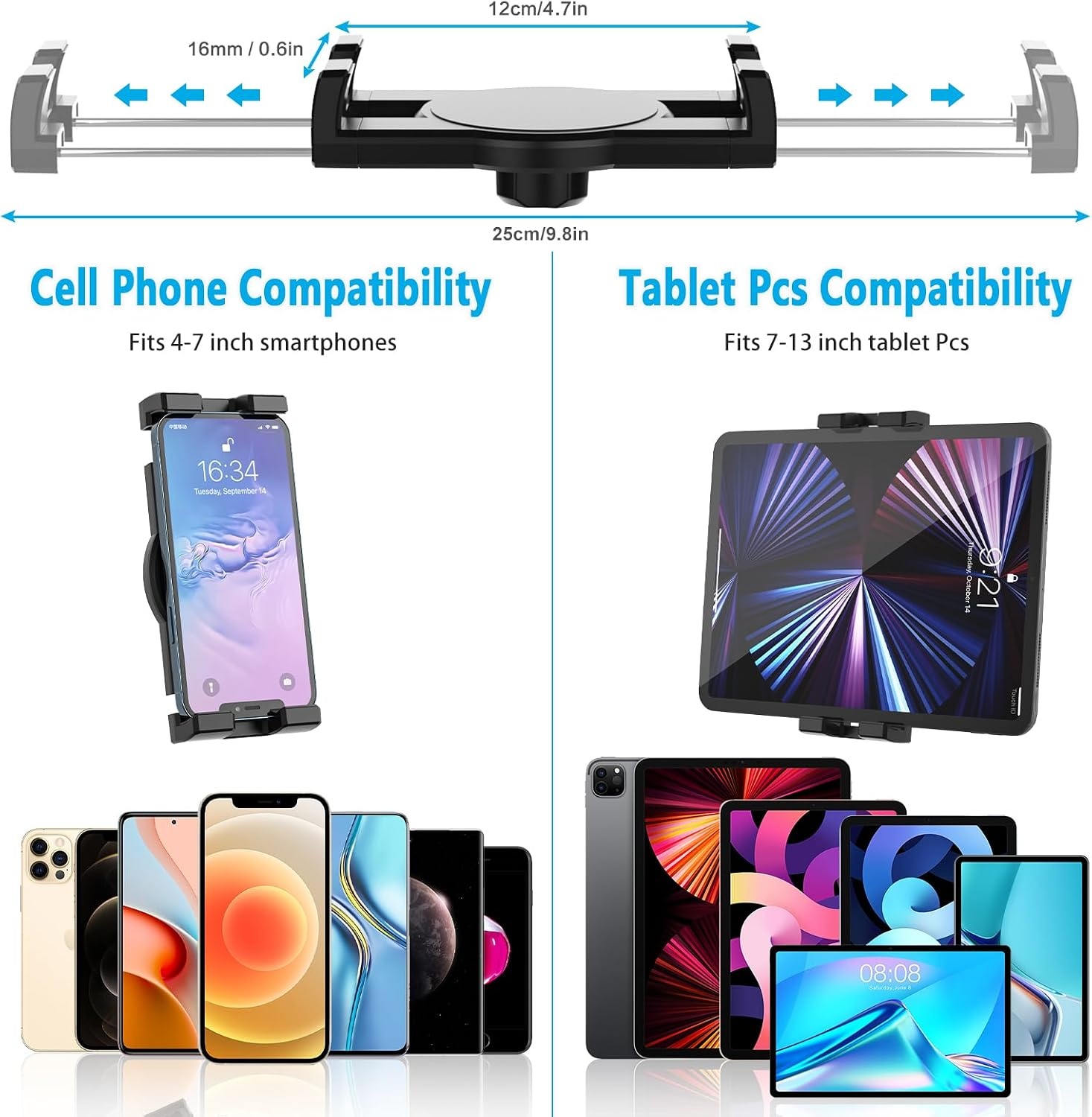Universele Tablet & Telefoon Autohouder - Flexibele Zwanenhals 34cm - 32% Korting