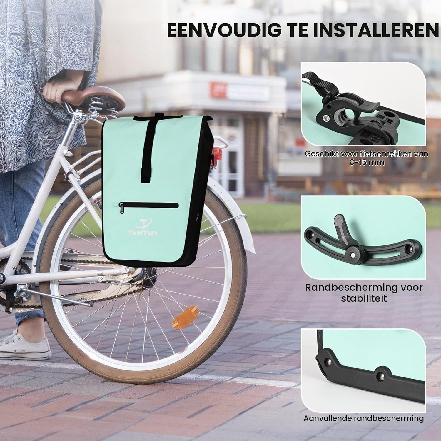 Waterdichte Fietstas 3-in-1 met Koeltas - 22-28L Groen (32% Korting)