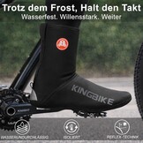 Winter Fietsoverschoenen Thermisch Winddicht Waterafstotend Neopreen Fleece Zwart Maat 44-47 - 31% Korting