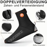 Winter Fietsoverschoenen Thermisch Winddicht Waterafstotend Neopreen Fleece Zwart Maat 44-47 - 31% Korting