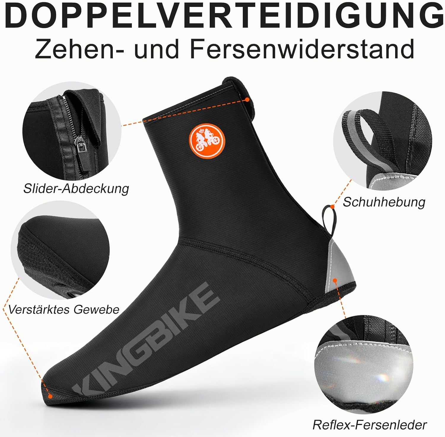Winter Fietsoverschoenen Thermisch Winddicht Waterafstotend Neopreen Fleece Zwart Maat 44-47 - 31% Korting
