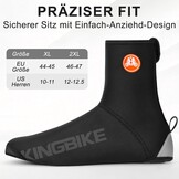Winter Fietsoverschoenen Thermisch Winddicht Waterafstotend Neopreen Fleece Zwart Maat 44-47 - 31% Korting