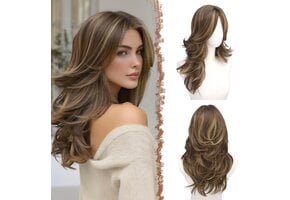 Lange Golvende Pruik Bruin Blond Gemengd - 50 cm - 48% Korting