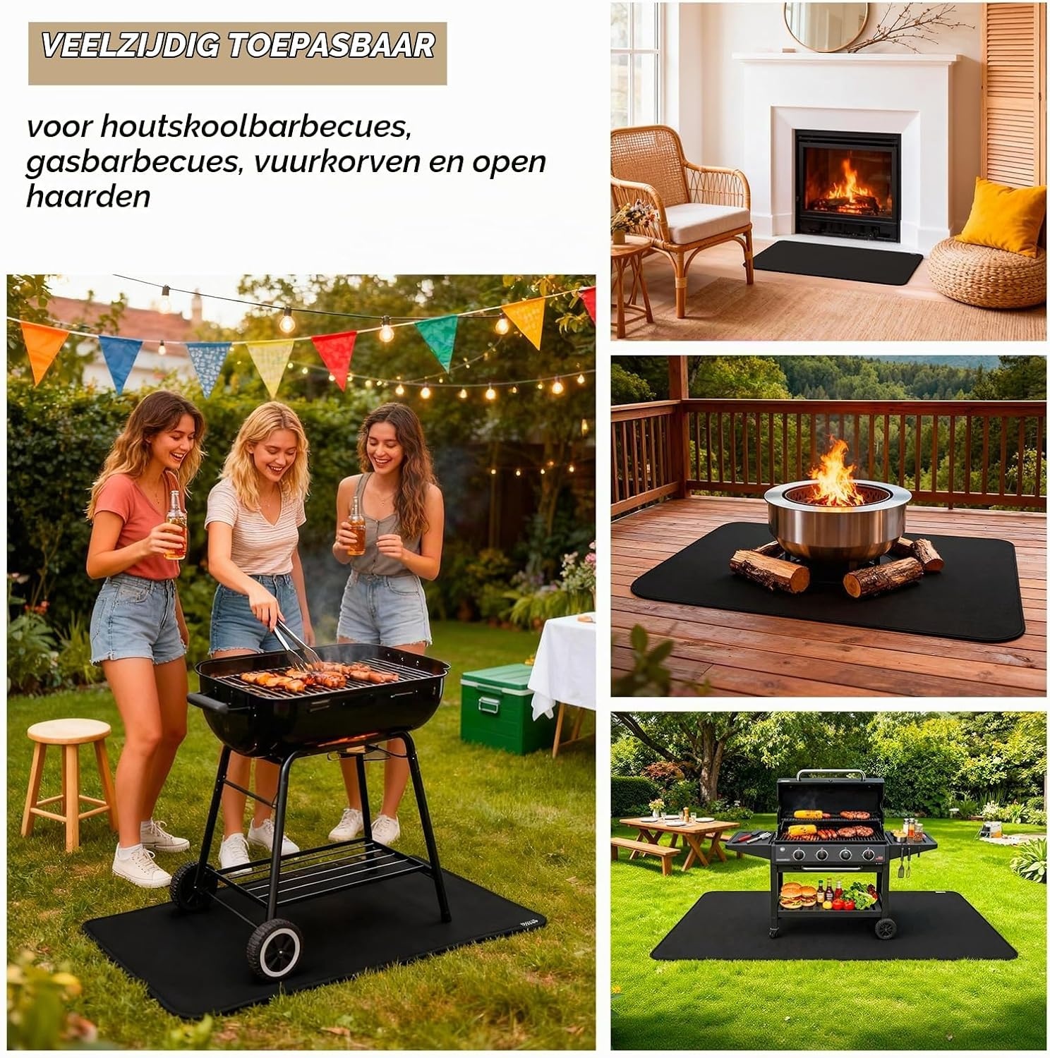 Vuurvaste Ondergrillmat 75x120 cm - Hittebestendige Vloerbescherming (32% Korting)