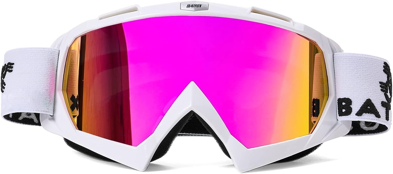 Motorcross & MTB Bril: Tactische Veiligheidsbril Wit Lila (Small, 31% Korting)