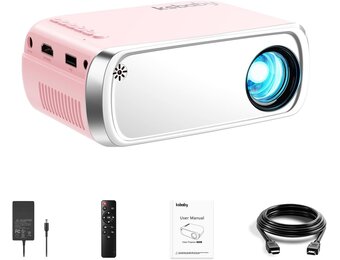 Draagbare projector, outdoor projector, led-esthetische video-mini-projector voor buiten, draagbare films, compatibel met HDMI, USB, laptop, tv-stick, iOS en Android telefoon