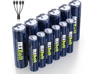 Oplaadbare AA & AAA Batterijen 1.5V met USB-C | 12 Stuks | 34% Korting