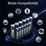 Oplaadbare AA & AAA Batterijen 1.5V met USB-C | 12 Stuks | 34% Korting