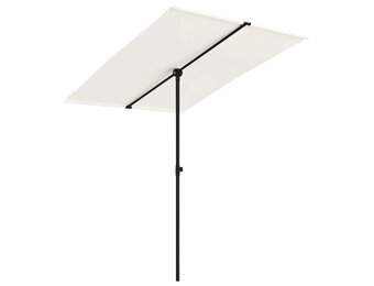 Parasol Zandwit met Aluminium Paal - 33% Korting!