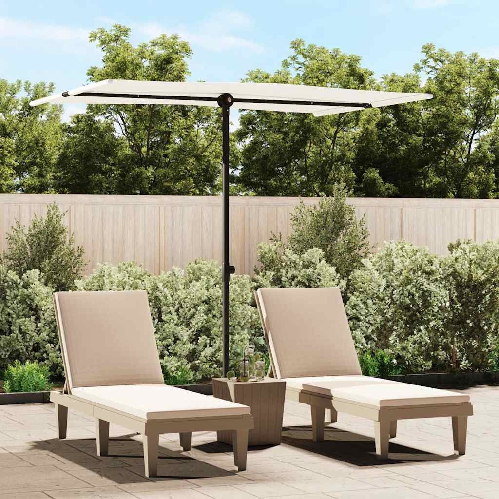 Parasol Zandwit met Aluminium Paal - 33% Korting!