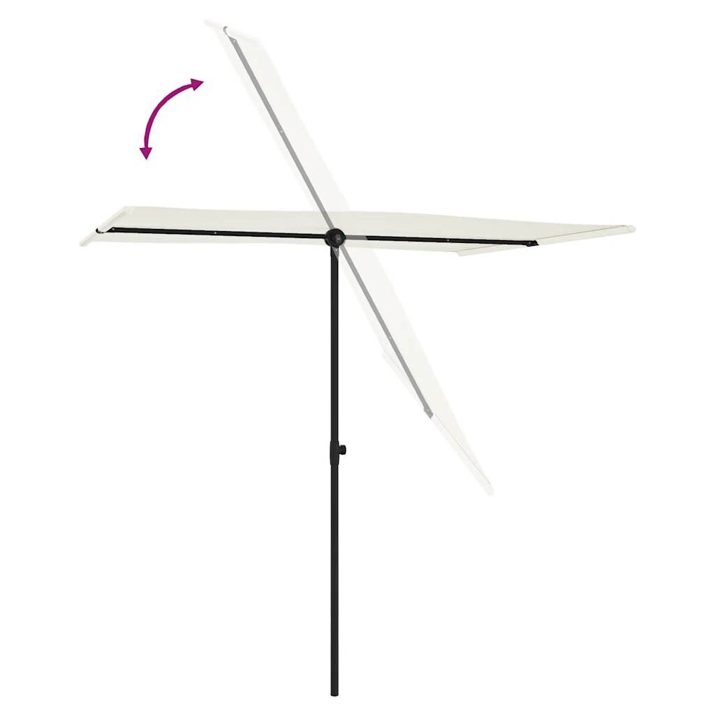 Parasol Zandwit met Aluminium Paal - 33% Korting!