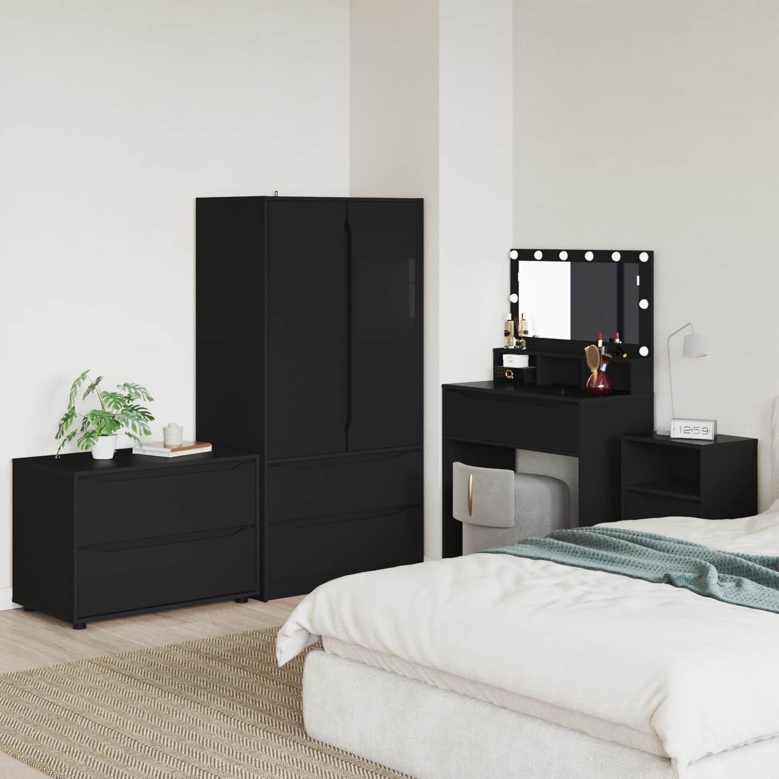 vidaXL Opbergkast 80 x 48 x 57 cm Bewerkt hout Zwart