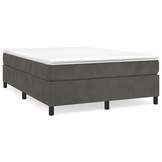 vidaXL Boxspring bed 140x190 cm fluweel donkergrijs