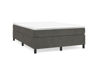vidaXL Boxspring bed 140x190 cm fluweel donkergrijs