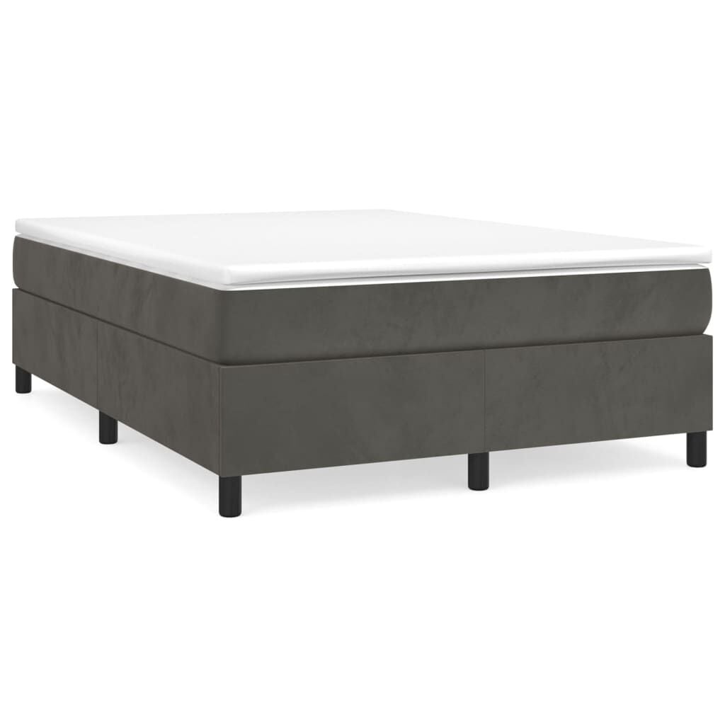 vidaXL Boxspring bed 140x190 cm fluweel donkergrijs