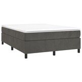 vidaXL Boxspring bed 140x190 cm fluweel donkergrijs