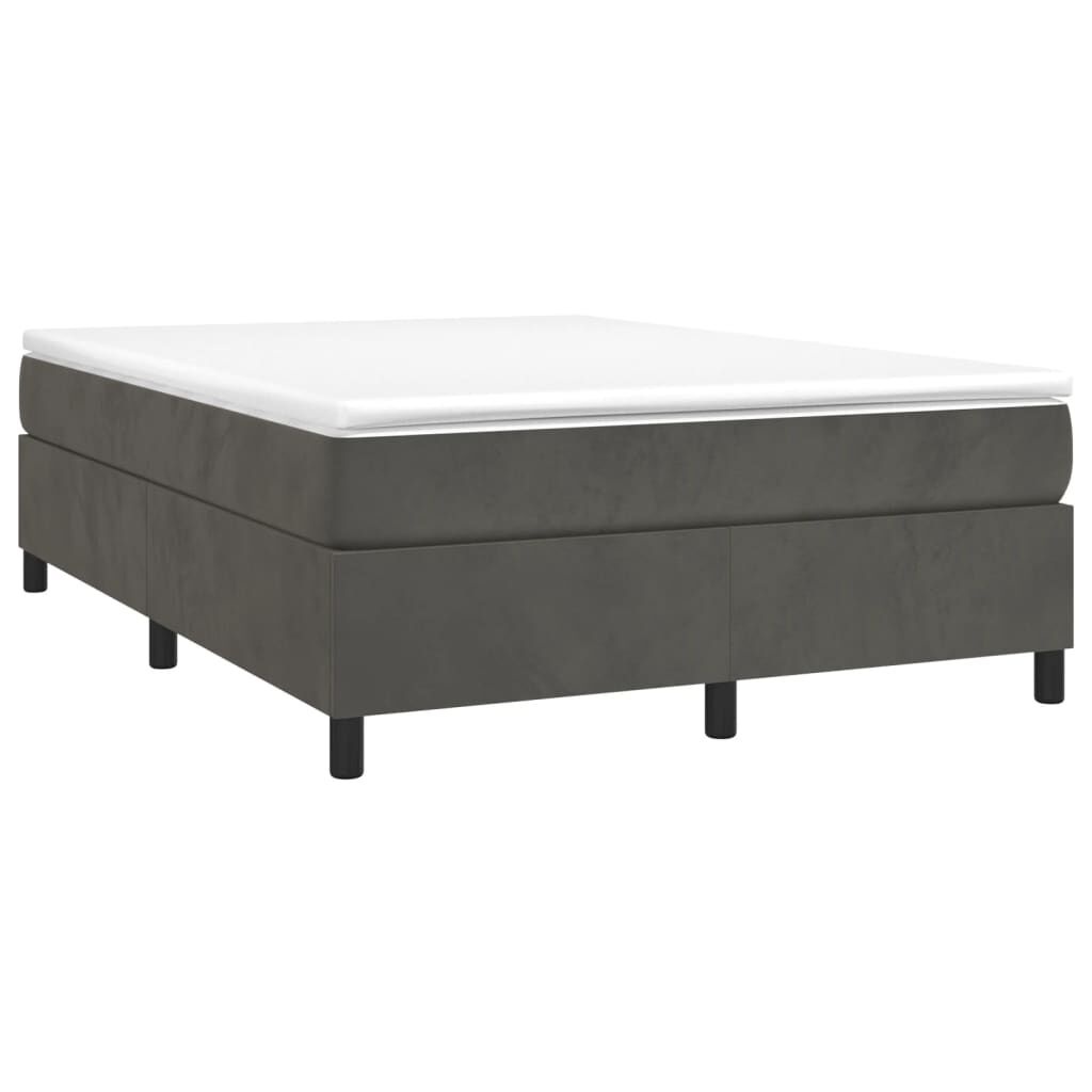 vidaXL Boxspring bed 140x190 cm fluweel donkergrijs