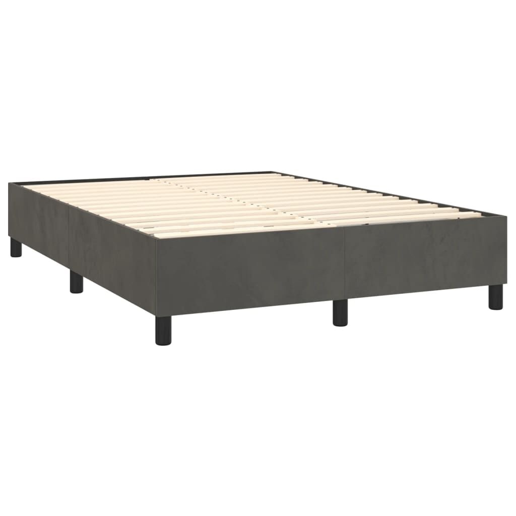 vidaXL Boxspring bed 140x190 cm fluweel donkergrijs