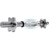 Proiron Halterstangen, korte halterstangen, set van 2, 35 cm x 25 mm, verchroomd, geribbeld, met stersluitingen