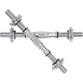 Proiron Halterstangen, korte halterstangen, set van 2, 35 cm x 25 mm, verchroomd, geribbeld, met stersluitingen