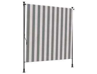 Rolgordijn Buiten Antraciet/Wit 200x270 cm - 34% Korting