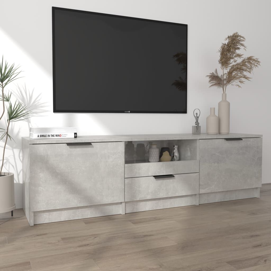 Tv-meubel 140x35x40 cm Bewerkt Hout Betongrijs - 34% Korting
