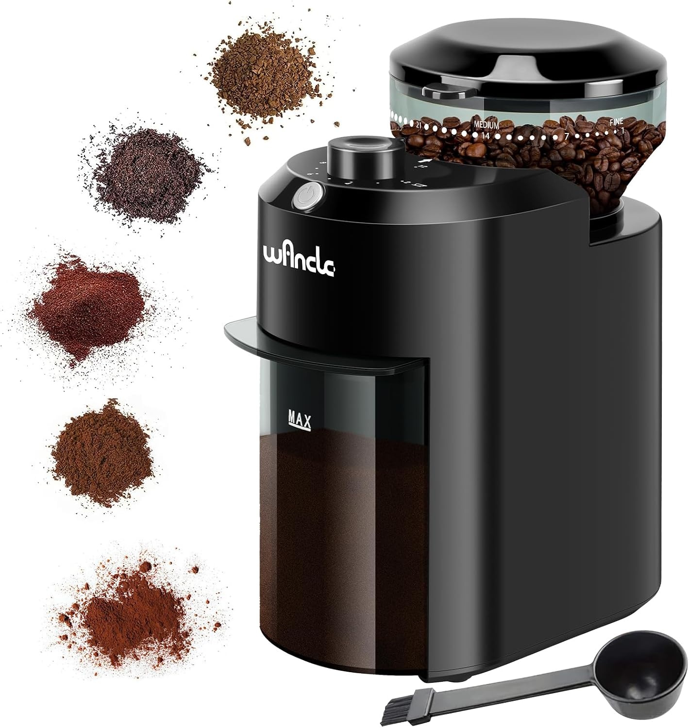 Elektrische Koffiemolen - 28 standen - Zwart - 32% Korting