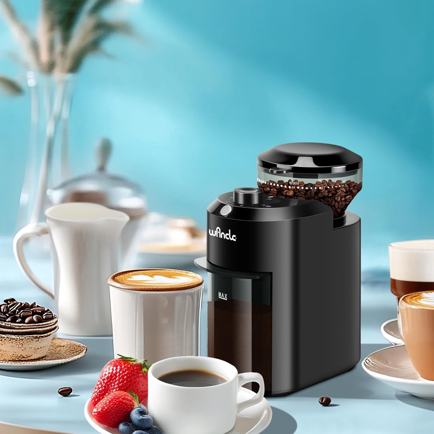 Elektrische Koffiemolen - 28 standen - Zwart - 32% Korting