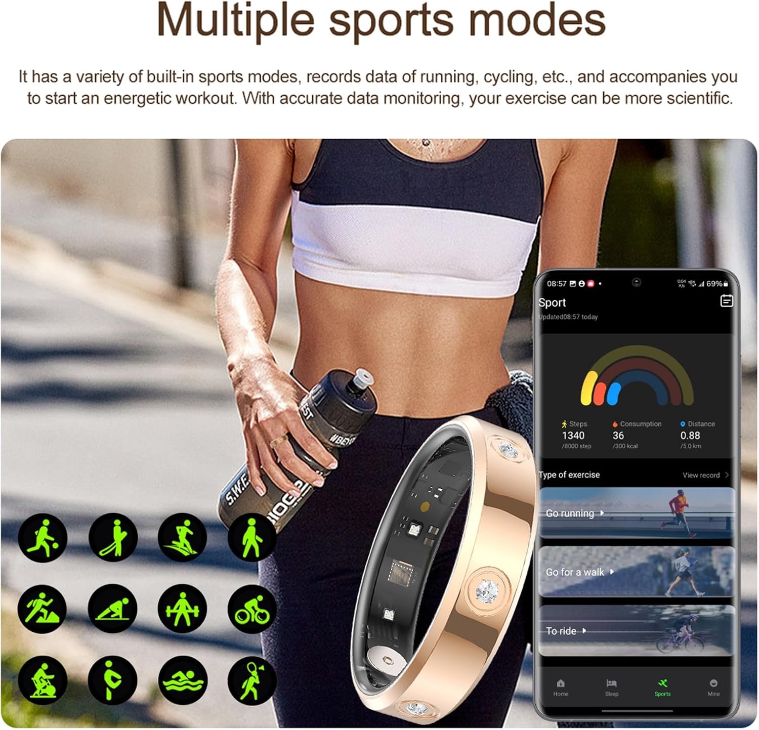 Smart Ring Activity Tracker Zilver - 28% Korting!