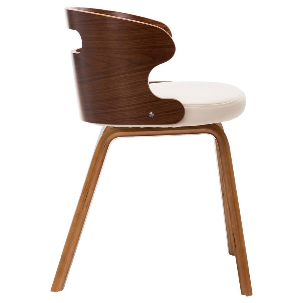 Eetkamerstoelen Crème Kunstleer & Hout (2 stuks) - 55% Korting