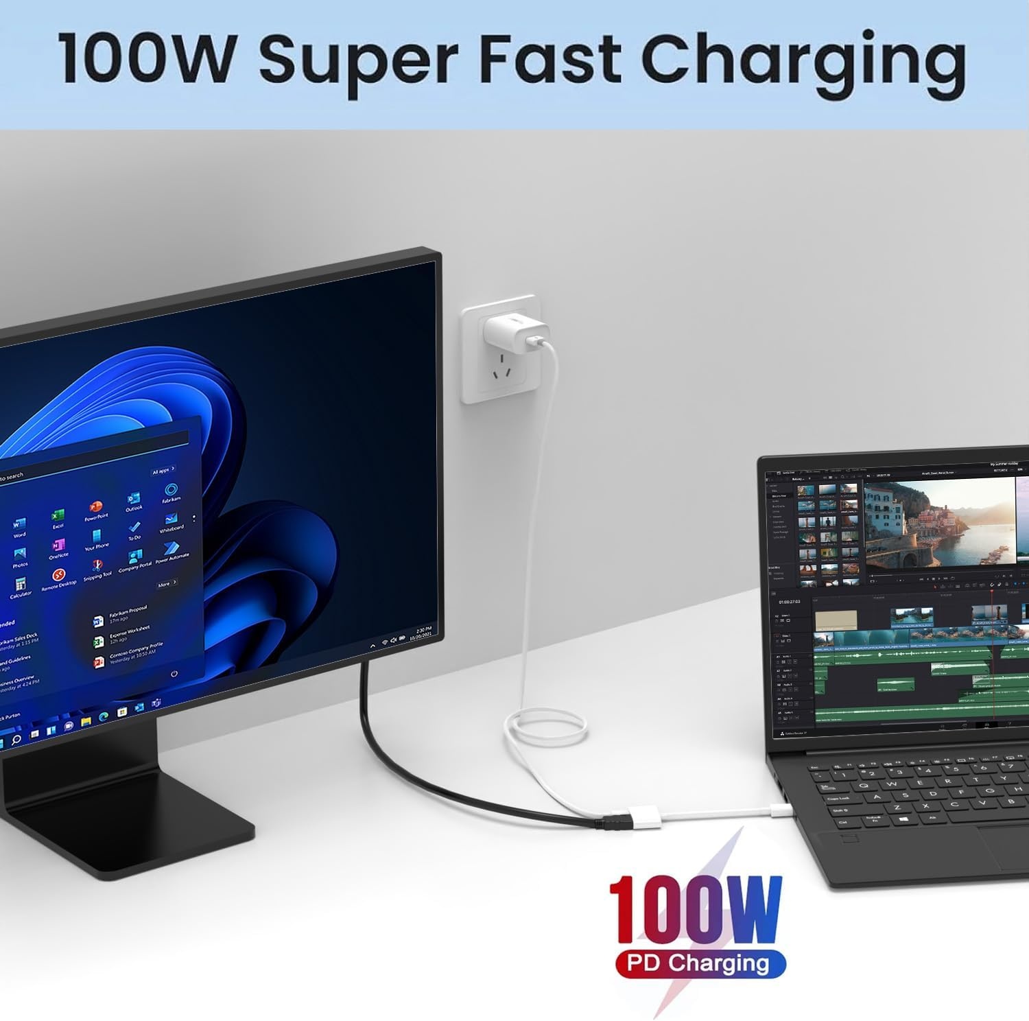 USB-C naar HDMI Adapter 4K@60Hz + 100W PD - MFi Certificaat | 27% Korting