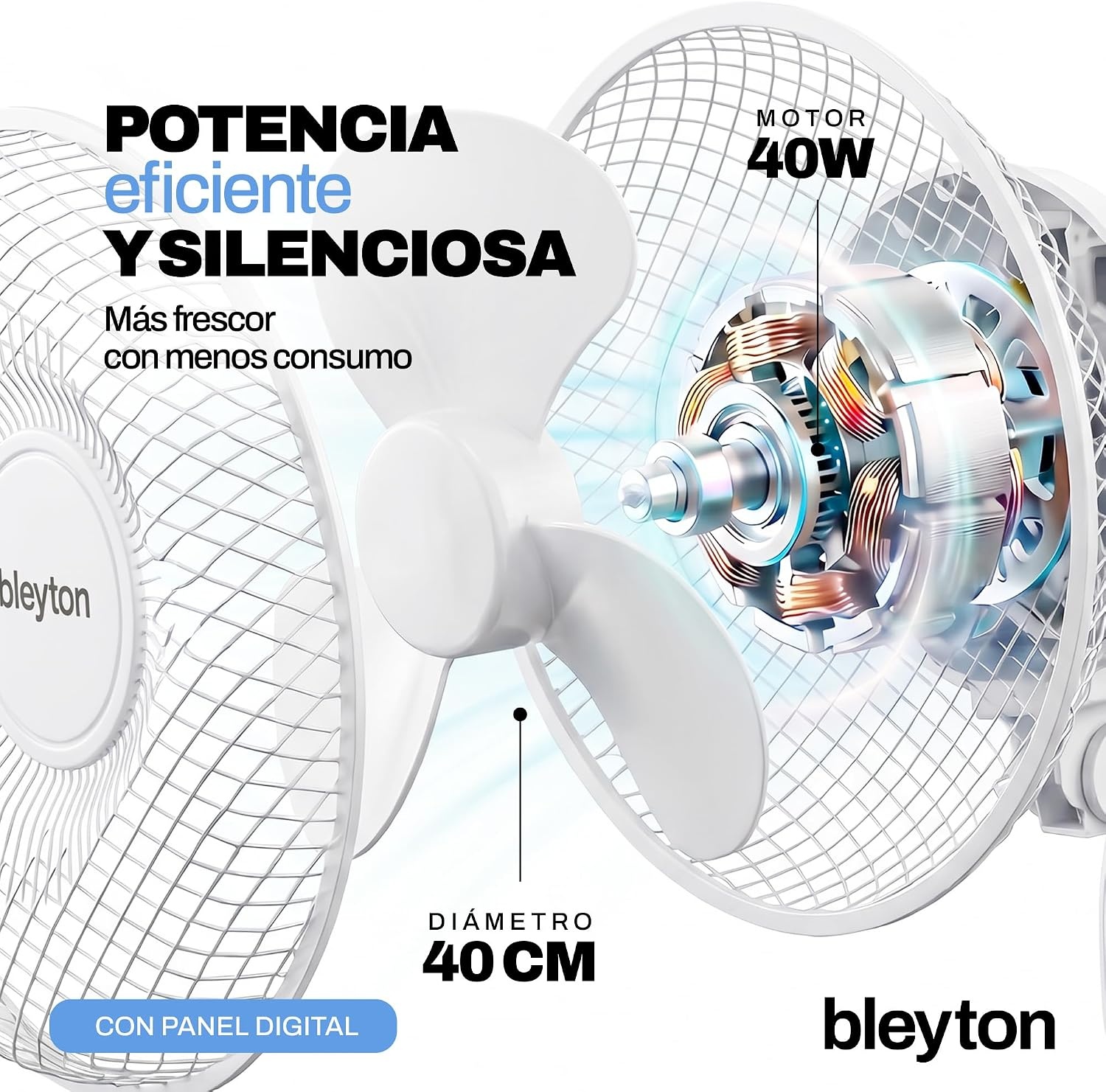 Stil Wandventilator 40 cm | 40W | 3 Snelheden & Timer | Wit | 33% Korting