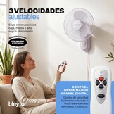 Stil Wandventilator 40 cm | 40W | 3 Snelheden & Timer | Wit | 33% Korting