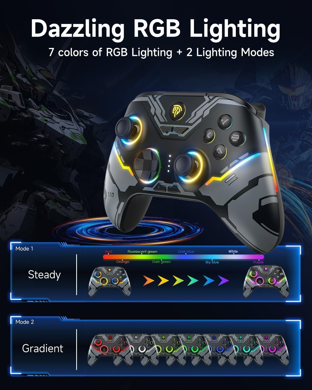 Draadloze Gamecontroller X15 Zwart - 50% Korting