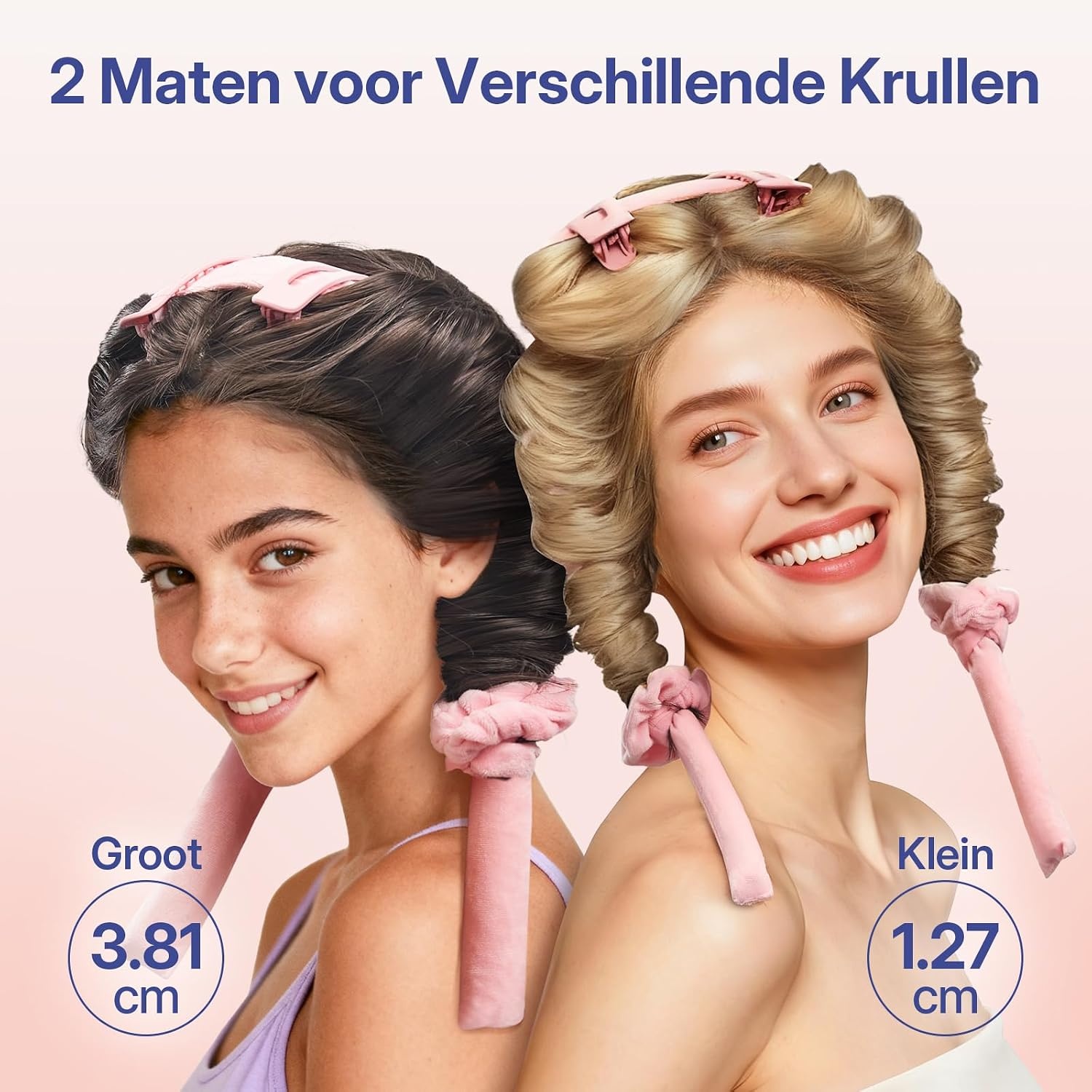 Krulspelden Set Zonder Hitte - Roze - 2 Maten - 30% Korting