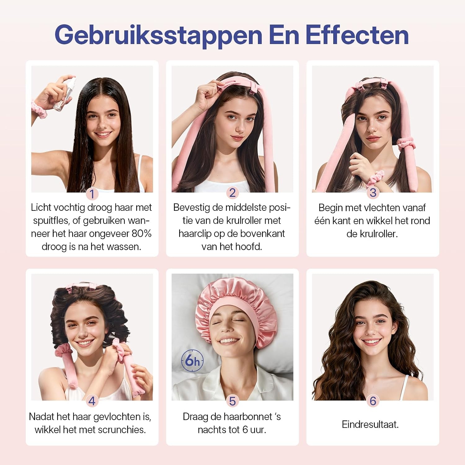 Krulspelden Set Zonder Hitte - Roze - 2 Maten - 30% Korting