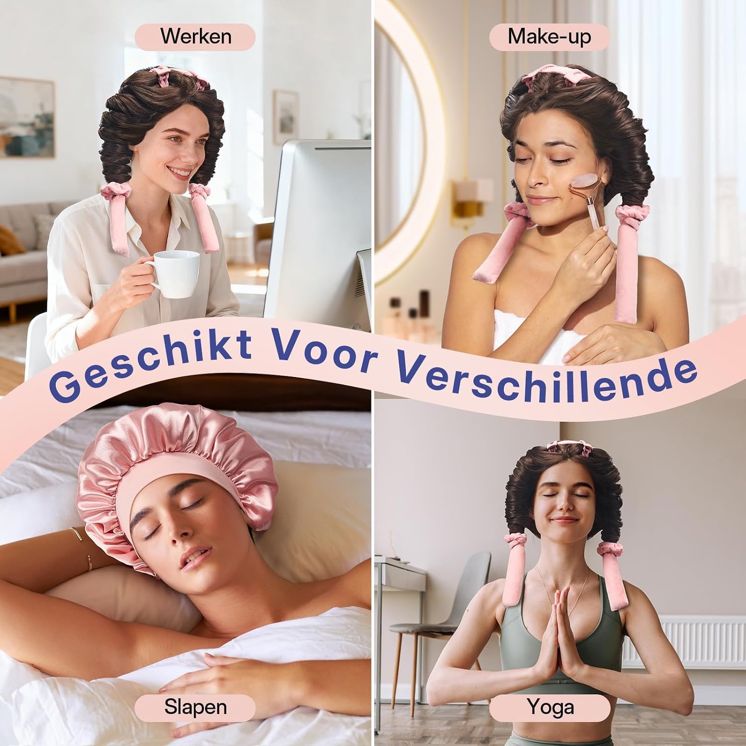 Krulspelden Set Zonder Hitte - Roze - 2 Maten - 30% Korting