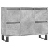 Badkamerkast 80cm Betongrijs Bewerkt Hout - 36% Korting!