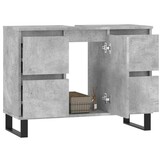 Badkamerkast 80cm Betongrijs Bewerkt Hout - 36% Korting!